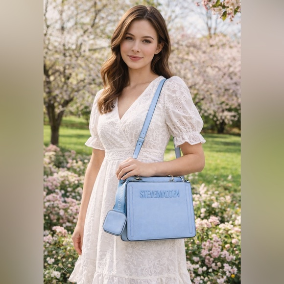 Steve Madden Handbags - Steve Madden Blue Crossbody Bag Modern Minimalist Design